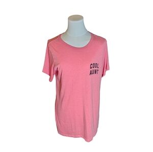 Celebrate Cool Aunt Deep Pink Red Casual Tee Size Large